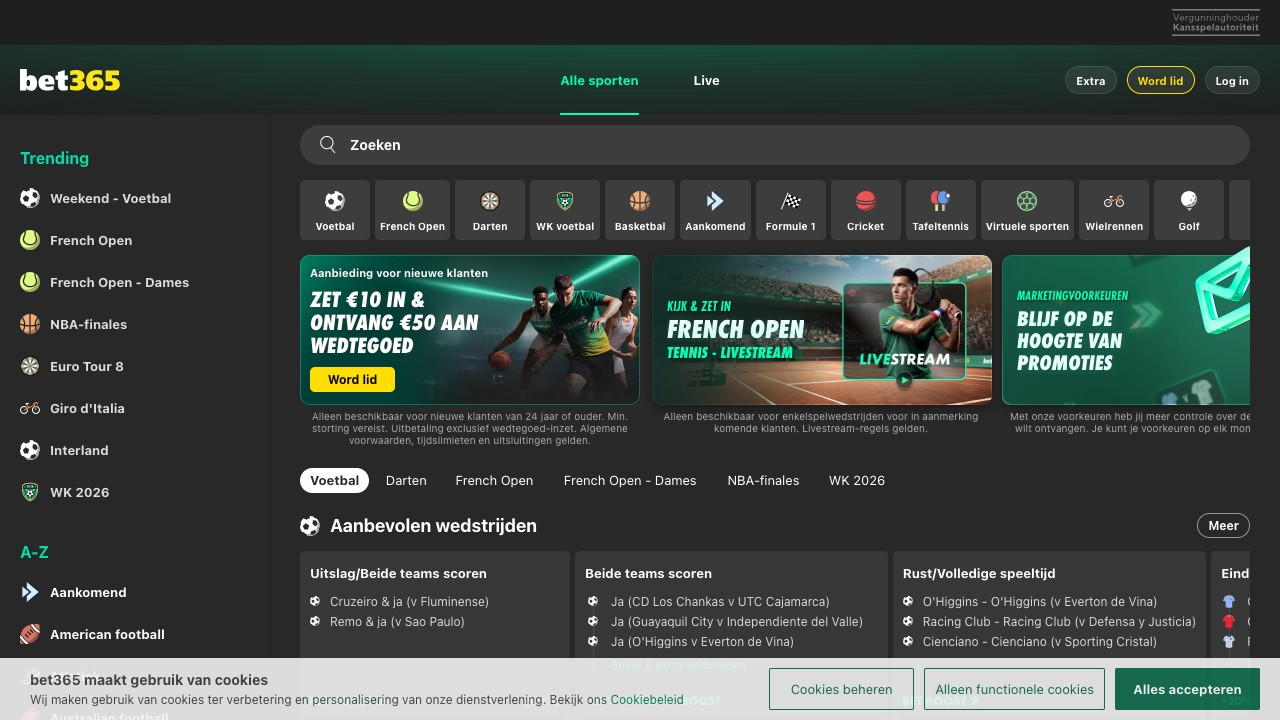 Bet365 — homepage screenshot
