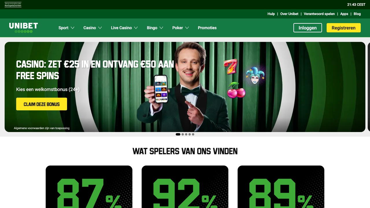 Unibet — homepage screenshot